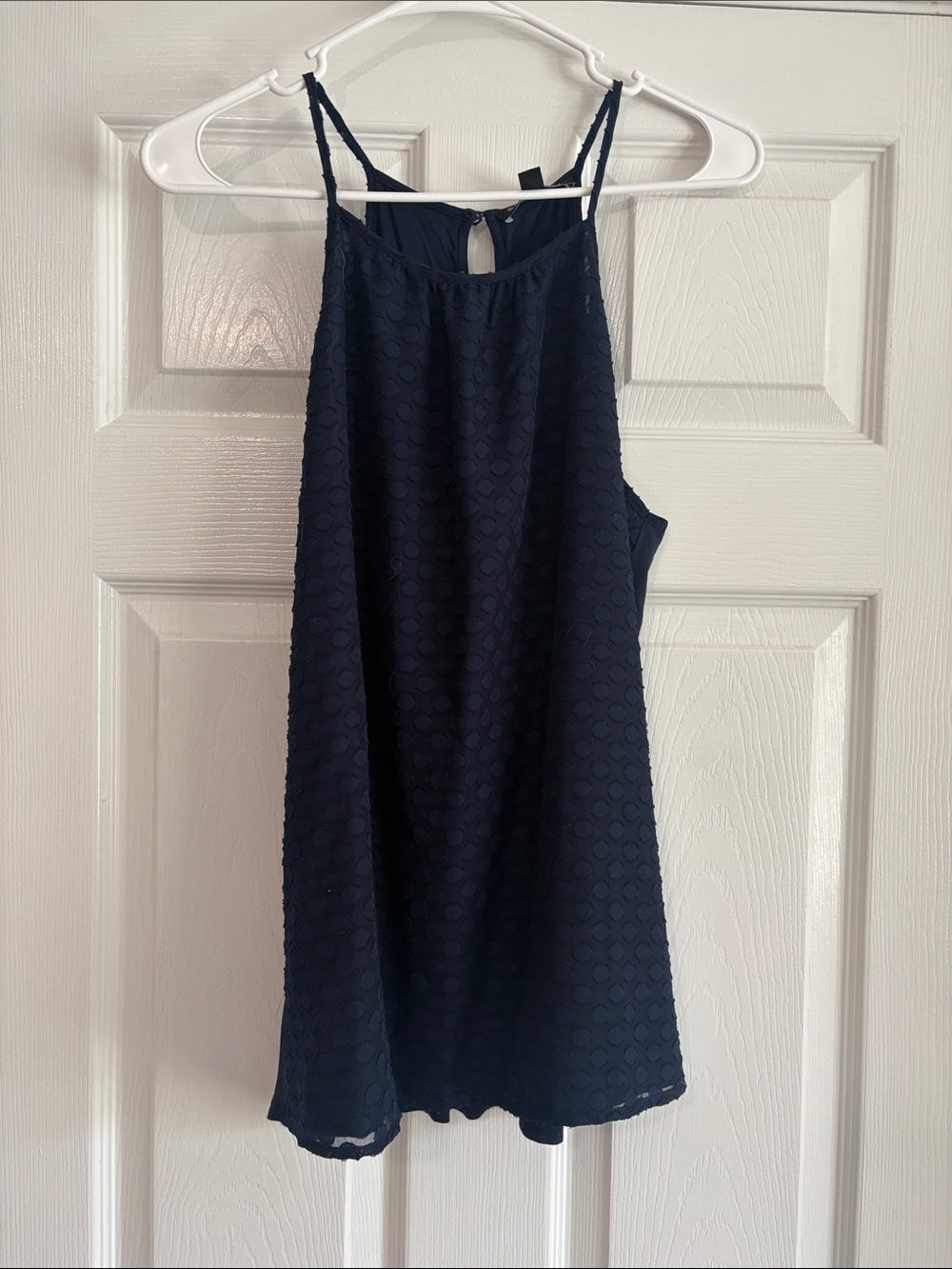 41 Hawthorn Navy Blue Textured Dot Tank Top
